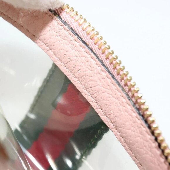 GUCCI Web Sherry Line Shoulder Bag Vinyl Clear Red Green 517350 Auth ki5631AV - Picture 12 of 16